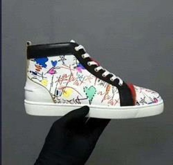 men luxury shoes print new women men red bottom sneakers silver pik pik no limit rare studs rhinestones graffiti brand shoes, Black
men luxury shoes print new women men red bottom sneakers silver pik pik no limit rare studs rhinestones graffiti brand shoes, Black