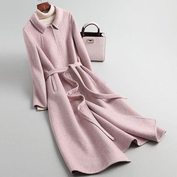 women 2019 fashion autumn winter warm clothes female lapel wool coat trench jacket double sided cashmere overcoat outerwear n76, Black
women 2019 fashion autumn winter warm clothes female lapel wool coat trench jacket double sided cashmere overcoat outerwear n76, Black