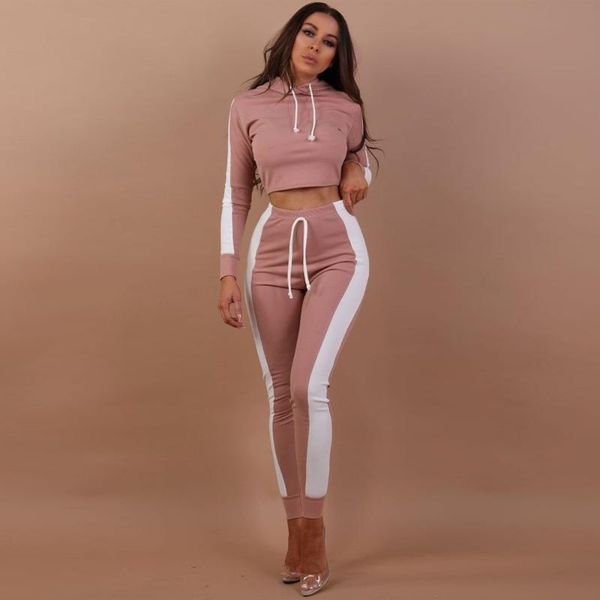 women's tracksuits color block patchwork women set casual long sleeve cap crop with pants slim tracksuit suit female bodycon sport, Gray
women's tracksuits color block patchwork women set casual long sleeve cap crop with pants slim tracksuit suit female bodycon sport, Gray