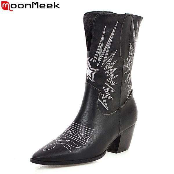 moonmeek 2020 winter new arrive soft leather women boots thick high heels pointed toe black white fashion ankle boots
moonmeek 2020 winter new arrive soft leather women boots thick high heels pointed toe black white fashion ankle boots