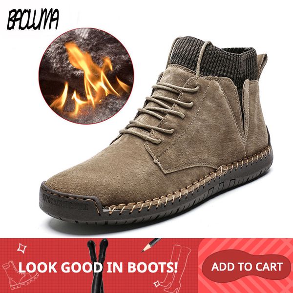brand men snow boots winter plush warm men motorcycle boots lace-up non-slip male ankle waterproof autumn man work shoes, Black
brand men snow boots winter plush warm men motorcycle boots lace-up non-slip male ankle waterproof autumn man work shoes, Black