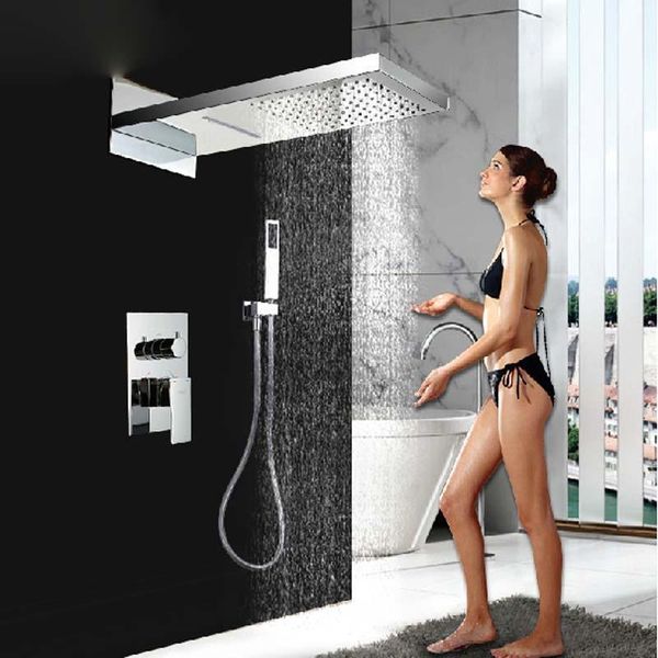 wholesale and retail polished chrome brass 22" square rain shower head faucet waterfall valve mixer tap w hand shower sprayer
wholesale and retail polished chrome brass 22" square rain shower head faucet waterfall valve mixer tap w hand shower sprayer