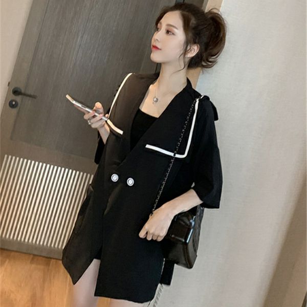 navy style 2019 women oversize blazers short sleeve blazer femme casual chaqueta mujer bleiser feminino, White;black
navy style 2019 women oversize blazers short sleeve blazer femme casual chaqueta mujer bleiser feminino, White;black