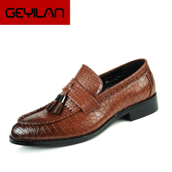 men leather loafers brand shoes classic tassel brogue mans footwear formal shoes casual bullock, Black
men leather loafers brand shoes classic tassel brogue mans footwear formal shoes casual bullock, Black