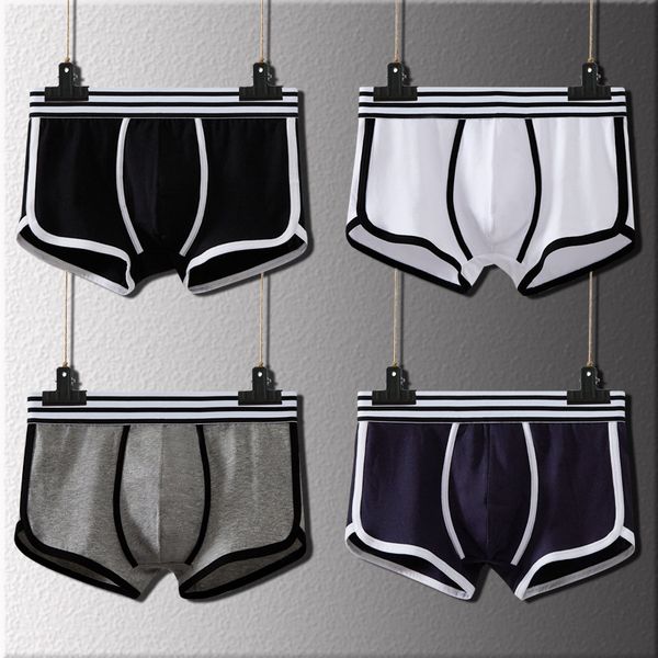 pure cotton men's underwear sports boxer pants mid-waist solid color underwear shorts and shorts teenager arhats head, Black;white 
pure cotton men's underwear sports boxer pants mid-waist solid color underwear shorts and shorts teenager arhats head, Black;white