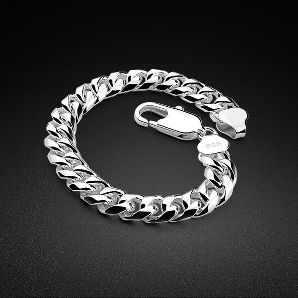 100% men's 925 silver bracelet-classic cuban chain 18-20cm-sterling silver bracelet-italian chain-christmas gifts jewelry, Black
100% men's 925 silver bracelet-classic cuban chain 18-20cm-sterling silver bracelet-italian chain-christmas gifts jewelry, Black