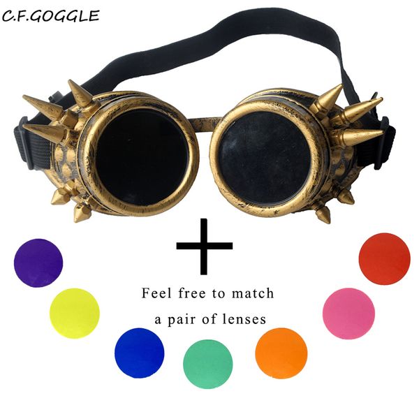 c.f.goggle new arrival steampunk gothic goggles punk rivet welding round frame with colourful lens cosplay or halloween, White;black
c.f.goggle new arrival steampunk gothic goggles punk rivet welding round frame with colourful lens cosplay or halloween, White;black