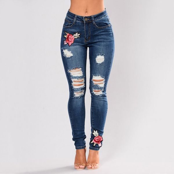 fashion denim pants long jeans women high waist hole capris office lady plus size embroidery trousers slim pantalones skinny, Blue
fashion denim pants long jeans women high waist hole capris office lady plus size embroidery trousers slim pantalones skinny, Blue