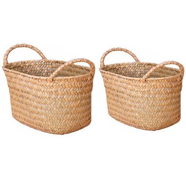 2 pcs wicker weaving storage basket for kitchen handmade fruit dish rattan picnic bread loaf sundries neatening container c, Pink;blue
2 pcs wicker weaving storage basket for kitchen handmade fruit dish rattan picnic bread loaf sundries neatening container c, Pink;blue
