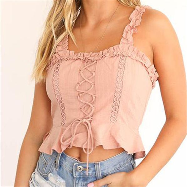 summer lace up white crop women casual ruffle tank elastic vintage backless ladies hollow out bodycon camis
summer lace up white crop women casual ruffle tank elastic vintage backless ladies hollow out bodycon camis