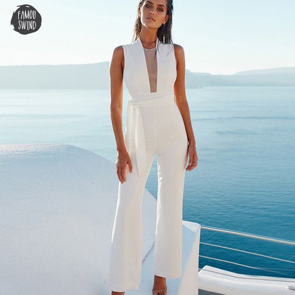 2019 women jumpsuit sleeveless v neck lace up wide leg long body suit white causal rompers macacao feminino, Black;white
2019 women jumpsuit sleeveless v neck lace up wide leg long body suit white causal rompers macacao feminino, Black;white