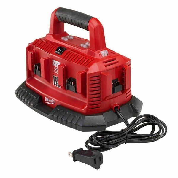 Milwaukee m18 18 volt li ion 6 port equential battery charger 48 59 1806 how original po t title
Milwaukee m18 18 volt li ion 6 port equential battery charger 48 59 1806 how original po t title