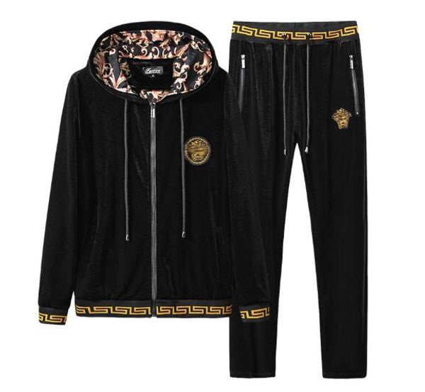 gold velvet sports suit men's long-sleeved hooded casual suit autumn and winter men's jacket f5001, Gray
gold velvet sports suit men's long-sleeved hooded casual suit autumn and winter men's jacket f5001, Gray