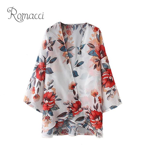 romacci 2019 new summer kimono cardigan casual summer long chiffon shirt women blouses and floral print camiseta mujer, White
romacci 2019 new summer kimono cardigan casual summer long chiffon shirt women blouses and floral print camiseta mujer, White