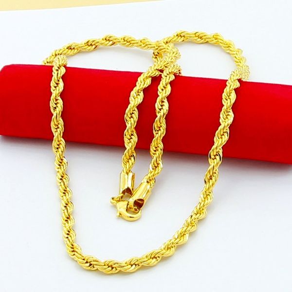 18k real gold plated stainless steel rope chain necklace 4mm for men gold chains fashion jewelry gift hj259, Silver
18k real gold plated stainless steel rope chain necklace 4mm for men gold chains fashion jewelry gift hj259, Silver