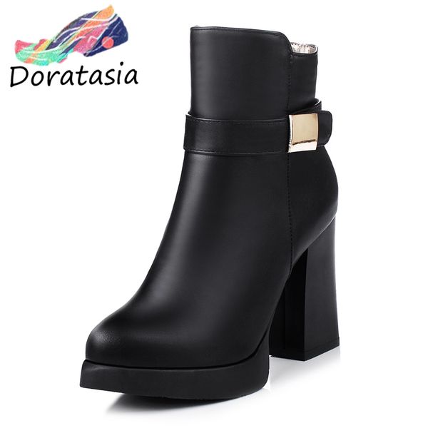 doratasia large size 33-43 shoes woman new female fashion women's super high heels bling buckle zipper ankle boots women, Black
doratasia large size 33-43 shoes woman new female fashion women's super high heels bling buckle zipper ankle boots women, Black