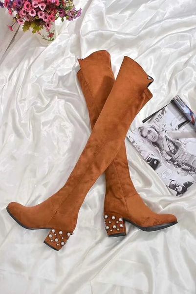 over the knee suede pearls boots fashion style women's long booties 2018 fall winter, Black
over the knee suede pearls boots fashion style women's long booties 2018 fall winter, Black