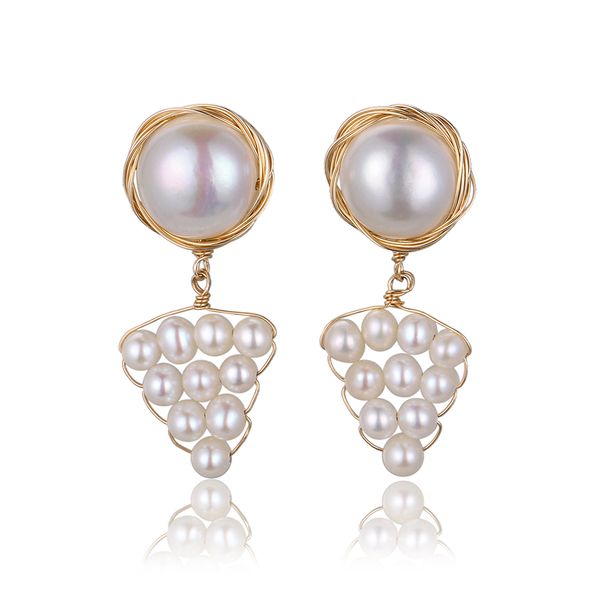 baroque pearl grape earrings handmade 14k golden wire wrap white round pearl earrings natural freshwater drop for women, Golden;silver
baroque pearl grape earrings handmade 14k golden wire wrap white round pearl earrings natural freshwater drop for women, Golden;silver