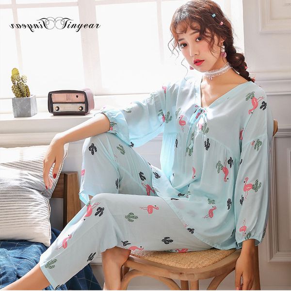 tinyear 2019 new pajamas for woman leisure time ma'am home furnishing clothes girl casual short sleeved sleepwear 4 colors, Blue;gray
tinyear 2019 new pajamas for woman leisure time ma'am home furnishing clothes girl casual short sleeved sleepwear 4 colors, Blue;gray