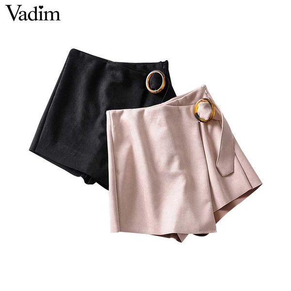 vadim women chic black shorts skirts side zipper belt design female stylish shorts summer solid suede pantalones cortos sa182, White;black
vadim women chic black shorts skirts side zipper belt design female stylish shorts summer solid suede pantalones cortos sa182, White;black