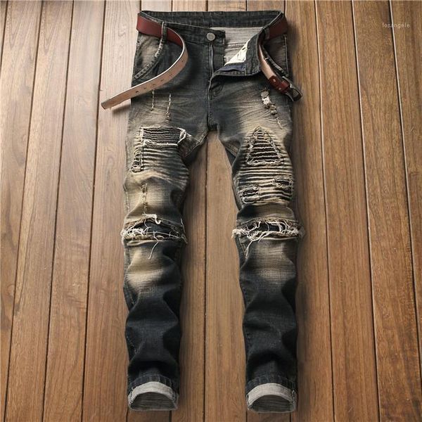 designer jeans straight regular zipper fly button homme clothing soliid color casual apparel ripped mens fashion, Blue
designer jeans straight regular zipper fly button homme clothing soliid color casual apparel ripped mens fashion, Blue