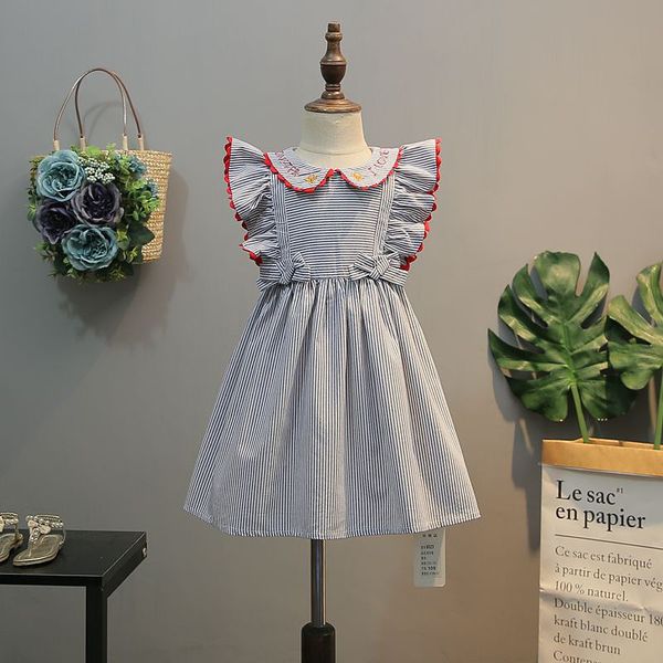 baby girls clothing summer stripped print dress flying sleeveless design pet pan collar kids boutique clothes dresses, Red;yellow
baby girls clothing summer stripped print dress flying sleeveless design pet pan collar kids boutique clothes dresses, Red;yellow