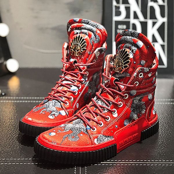 new high shoes man printed lace up metal decoration street style hip hop leisure shoes denim shoes man 7#20/20d50, Black
new high shoes man printed lace up metal decoration street style hip hop leisure shoes denim shoes man 7#20/20d50, Black