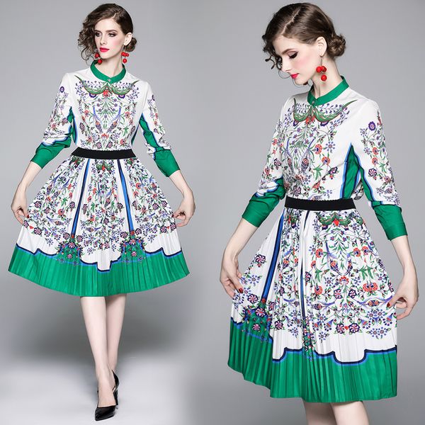 bornladies fashion runway 2 two pieces set autumn women's long sleeve floral printed blouses + midi pleated skirt sets suits, White
bornladies fashion runway 2 two pieces set autumn women's long sleeve floral printed blouses + midi pleated skirt sets suits, White