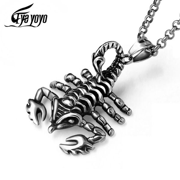 eyeyoyo men small scorpion pendant necklace men's personality alternative exaggerated titanium steel necklace, Silver
eyeyoyo men small scorpion pendant necklace men's personality alternative exaggerated titanium steel necklace, Silver