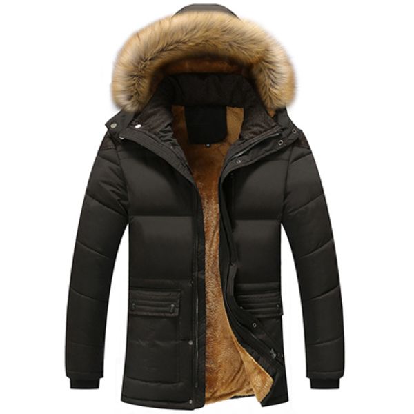 2019 winter men's jackets thick fleece 5xl fur collar hooded men's coats casual jacket male outerwear windproof sa390, Black;brown
2019 winter men's jackets thick fleece 5xl fur collar hooded men's coats casual jacket male outerwear windproof sa390, Black;brown