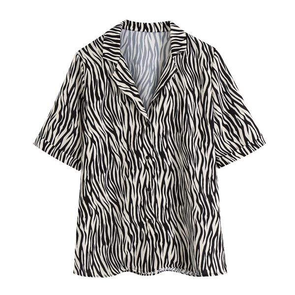 zebra stripe print tailored collar casual blouse women summer 2020 fashion short sleeve loose shirts femme s7510, White
zebra stripe print tailored collar casual blouse women summer 2020 fashion short sleeve loose shirts femme s7510, White