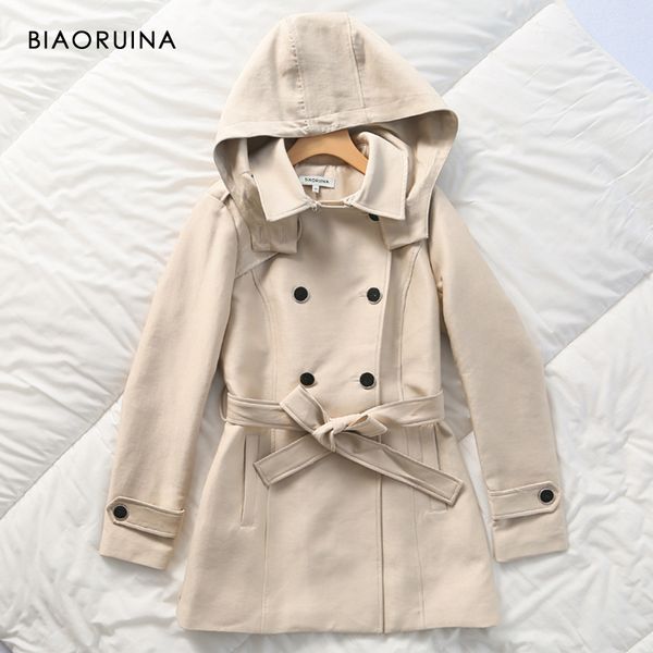 biaoruina women's elegant solid hooded long trench office lady double breasted chic a-line jacket coat with sashes new arrival, Tan;black
biaoruina women's elegant solid hooded long trench office lady double breasted chic a-line jacket coat with sashes new arrival, Tan;black