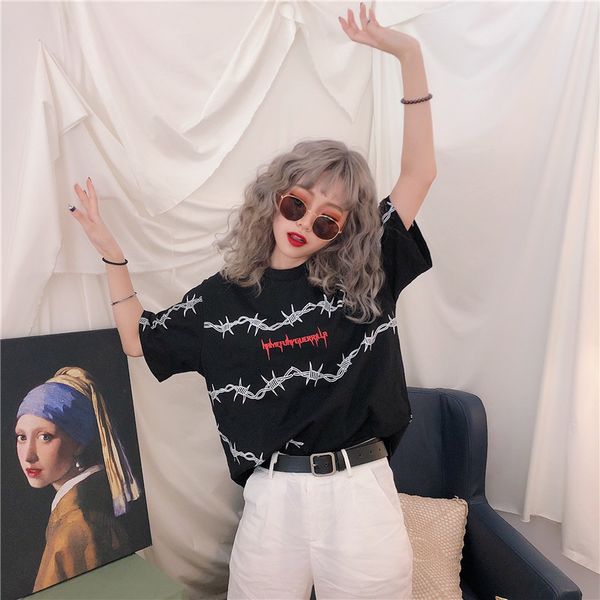 women's t-shirt 2021 summer korean harajuku letter print loose short-sleeved female street hip-hop o-neck casual women, White
women's t-shirt 2021 summer korean harajuku letter print loose short-sleeved female street hip-hop o-neck casual women, White