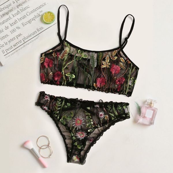 bras sets women flower embroidery underwear lingerie lace floral mesh bra set, Red;black
bras sets women flower embroidery underwear lingerie lace floral mesh bra set, Red;black