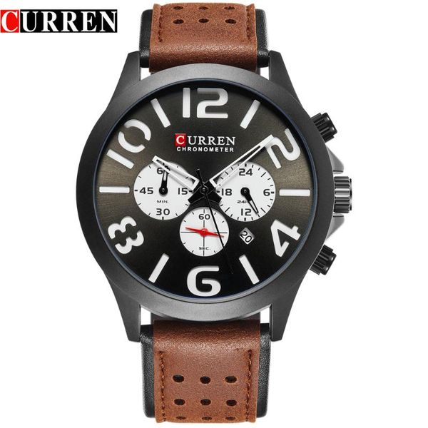 curren new men's watch fashion chronograph sports wristwatch casual quartz date male clock leather strap watches, Slivery;brown
curren new men's watch fashion chronograph sports wristwatch casual quartz date male clock leather strap watches, Slivery;brown