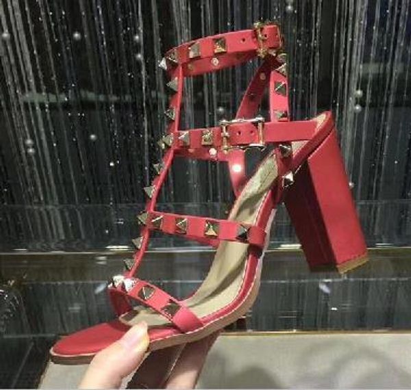 2019 design style leather women stud sandals slingback pumps ladies high heels 9.5cm fashion rivets shoes t-strap 8 colors, Black
2019 design style leather women stud sandals slingback pumps ladies high heels 9.5cm fashion rivets shoes t-strap 8 colors, Black