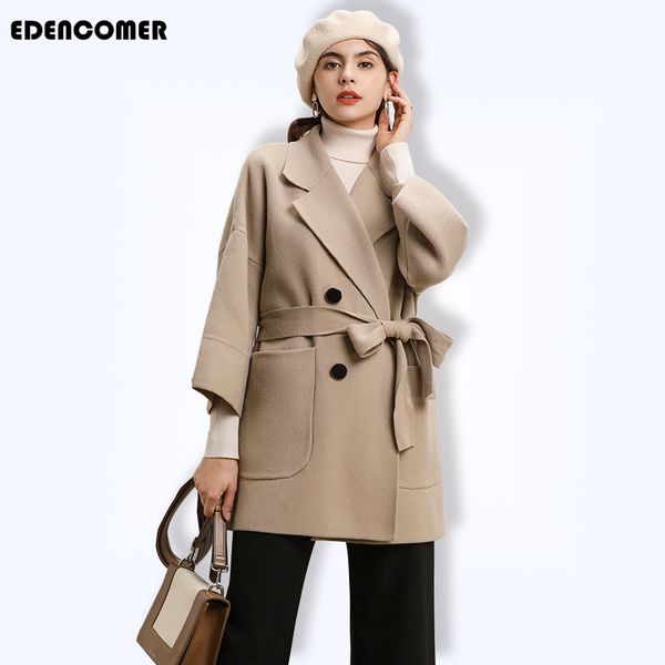 coat female wool knitted large clothes thick loose short lapel temperament commuter women's wear 2019 winter new style blends, Black
coat female wool knitted large clothes thick loose short lapel temperament commuter women's wear 2019 winter new style blends, Black