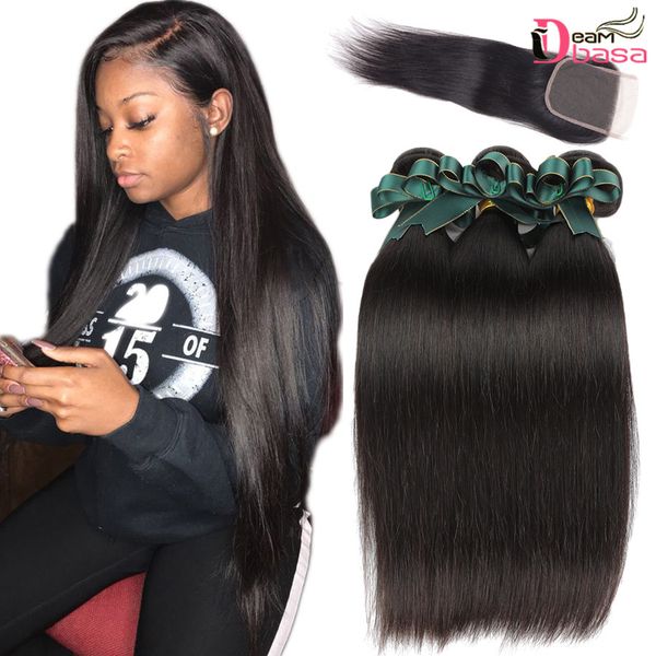 brazilian straight virgin hair 3 or 4 bundles with closure unprocessed human hair extension straight weaves 4x4 lace closure with bundles, Black
brazilian straight virgin hair 3 or 4 bundles with closure unprocessed human hair extension straight weaves 4x4 lace closure with bundles, Black