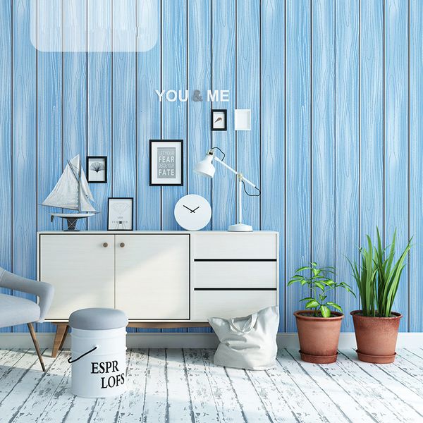 mediterranean nordic style wall paper ins living room bedroom non-woven clothing store blue striped wood grain wallpaper
mediterranean nordic style wall paper ins living room bedroom non-woven clothing store blue striped wood grain wallpaper