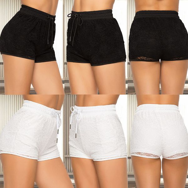 women's shorts women 2021 summer high waist solid casual loose thick warm elastic straight booty, White;black
women's shorts women 2021 summer high waist solid casual loose thick warm elastic straight booty, White;black