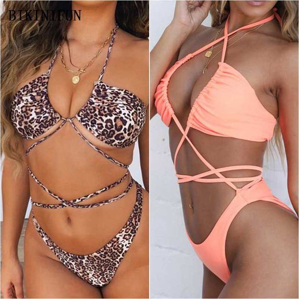 2020 new leopard print swimwear women strappy bandage swimsuit backless halter beachwear s-xl girl high waist bikini set
2020 new leopard print swimwear women strappy bandage swimsuit backless halter beachwear s-xl girl high waist bikini set