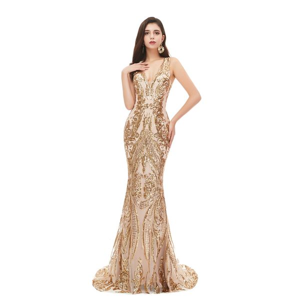 2019 gold black lace sequins long prom dress for women v neck-line prom gown lace-up evening dress
2019 gold black lace sequins long prom dress for women v neck-line prom gown lace-up evening dress