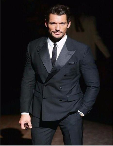 new black double breasted peak lapel tuxedo ternos masculino mens suits wedding men suit jacket+pants+tie, Black;gray
new black double breasted peak lapel tuxedo ternos masculino mens suits wedding men suit jacket+pants+tie, Black;gray