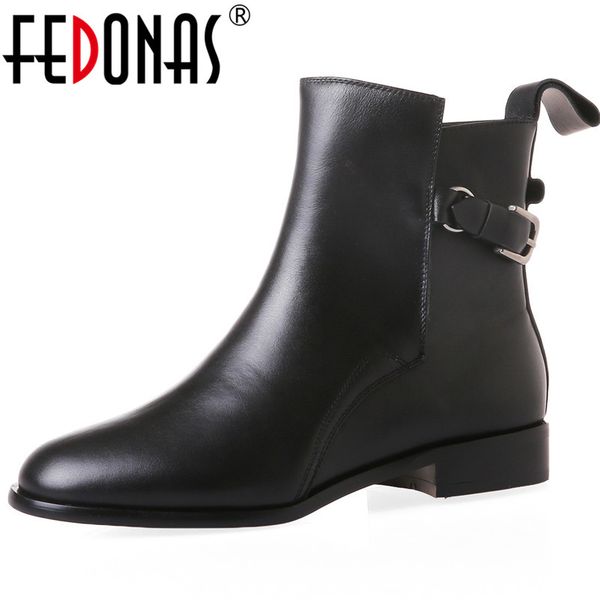 fedonas winter quality genuine leather warm short boots female party office shoes woman buckle square heels punk ankle boots, Black
fedonas winter quality genuine leather warm short boots female party office shoes woman buckle square heels punk ankle boots, Black
