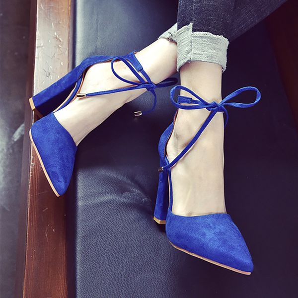 fashion new sheep suede pumps women high square heel shoes pointed toe cross strap party pumps lady, Black
fashion new sheep suede pumps women high square heel shoes pointed toe cross strap party pumps lady, Black