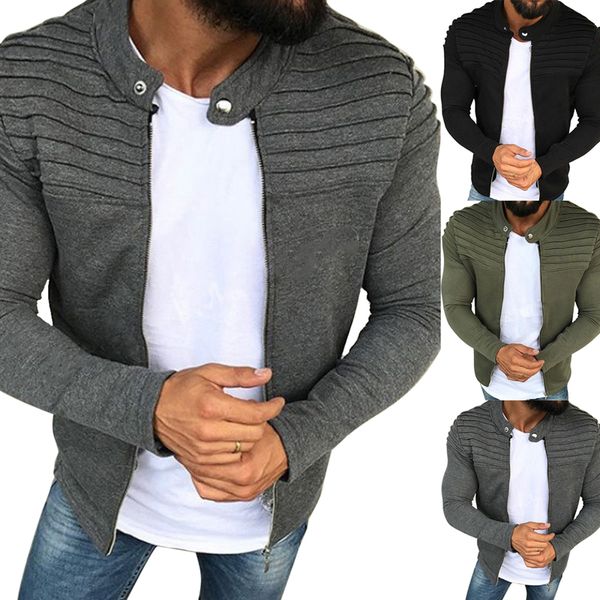 drop shipping loozykit men streetwear windbreaker slim stripe fit raglan zipper long sleeve pleats coat plus zipper jacket, Black;brown
drop shipping loozykit men streetwear windbreaker slim stripe fit raglan zipper long sleeve pleats coat plus zipper jacket, Black;brown