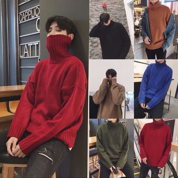 autumn and winter turtleneck sweater men's solid color loose sweater couple bottoming trendy men's clothing, White;black
autumn and winter turtleneck sweater men's solid color loose sweater couple bottoming trendy men's clothing, White;black