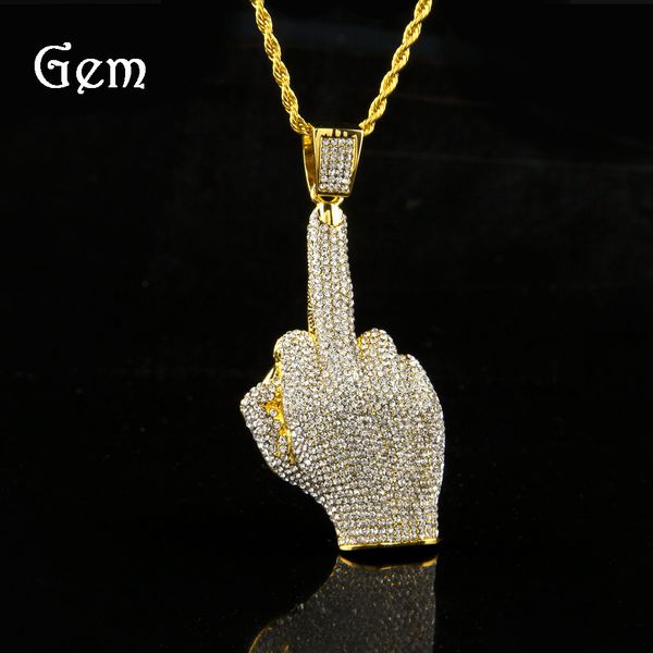 cuban link chains hip-hop diamond-studded vertical middle finger big pendant men's accessories shiny heavy industry fashion brand neckl, Silver
cuban link chains hip-hop diamond-studded vertical middle finger big pendant men's accessories shiny heavy industry fashion brand neckl, Silver