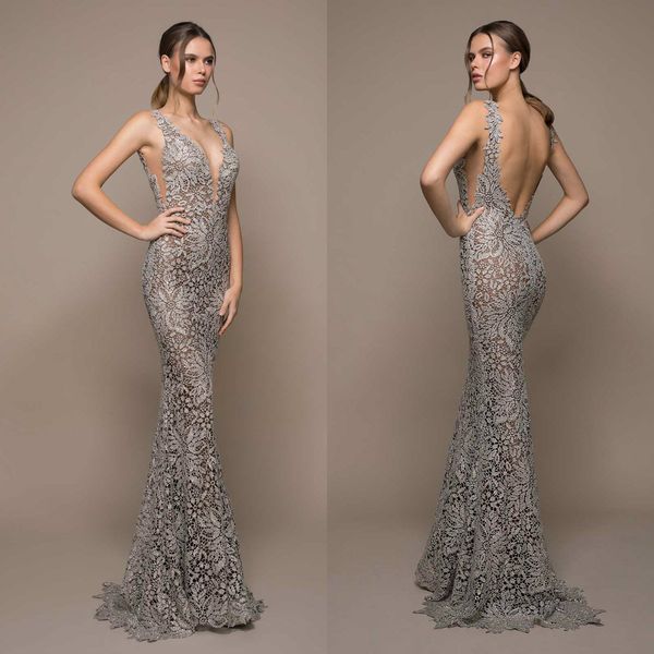 2019 berta silver evening dresess deep v neck backless sleeveless mermaid prom dress custom made lace formal party wear, Black;red
2019 berta silver evening dresess deep v neck backless sleeveless mermaid prom dress custom made lace formal party wear, Black;red