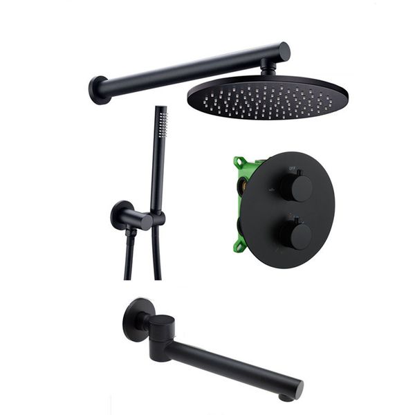 matte black round style bath mixer tap 3 way diverter thermostatic valve brass 8''-12'' rainshower bathroom faucet set
matte black round style bath mixer tap 3 way diverter thermostatic valve brass 8''-12'' rainshower bathroom faucet set